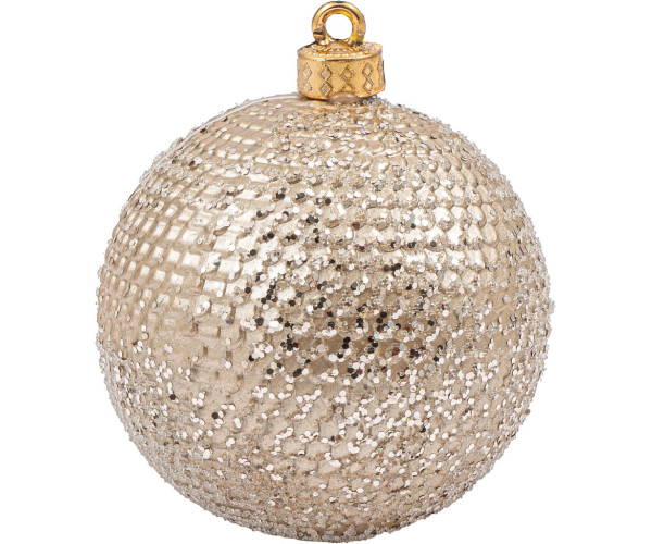 Χάλκινη Πλαστική Χριστουγεννιάτικη Μπάλα 10cm (Σετ 4 τμχ)